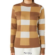 マリクレール marie claire　レディース チェック柄 長袖 モックネック セーター 735-751　2025年モデル