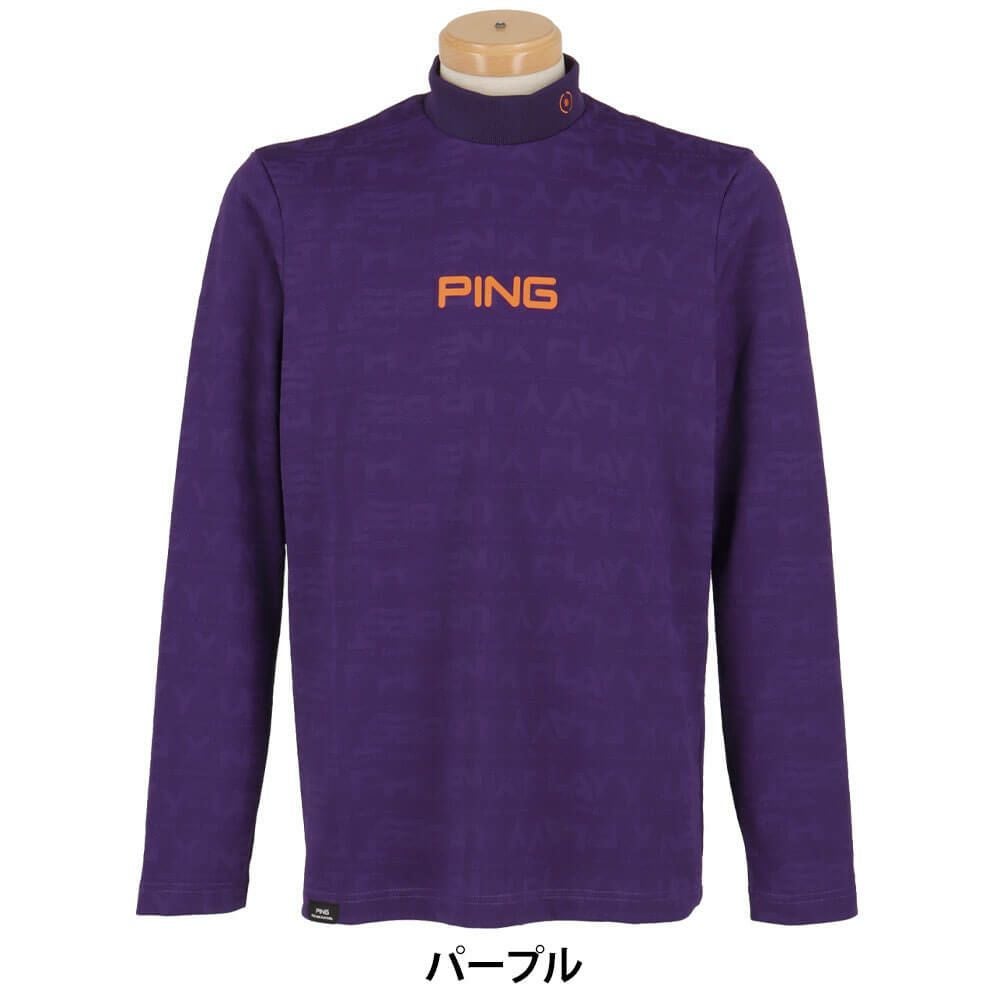 ピン PING メンズ ロゴジャカード 長袖 ハイネック シャツ 621-5266900