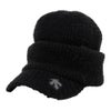 デサントゴルフ DESCENTE GOLF　レディース ツバ付 シャギー ニットキャップ DG5FCP00L BK00 ブラック　2025年モデル ブラック