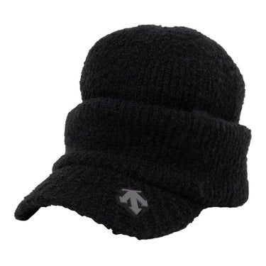 デサントゴルフ DESCENTE GOLF　レディース ツバ付 シャギー ニットキャップ DG5FCP00L BK00 ブラック　2025年モデル ブラック