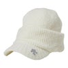 デサントゴルフ DESCENTE GOLF　レディース ツバ付 シャギー ニットキャップ DG5FCP00L WH00 ホワイト　2025年モデル ホワイト