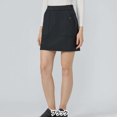 デサントゴルフ DESCENTE GOLF　レディース 撥水 防風 ウエストリブニット ボンディング 裏起毛 スカート DG5FSK52L　2025年モデル 詳細1 詳細2