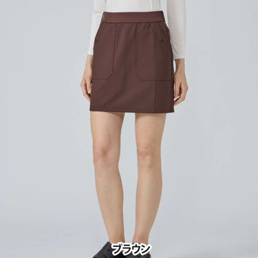 デサントゴルフ DESCENTE GOLF　レディース 撥水 防風 ウエストリブニット ボンディング 裏起毛 スカート DG5FSK52L　2025年モデル 詳細1 詳細4