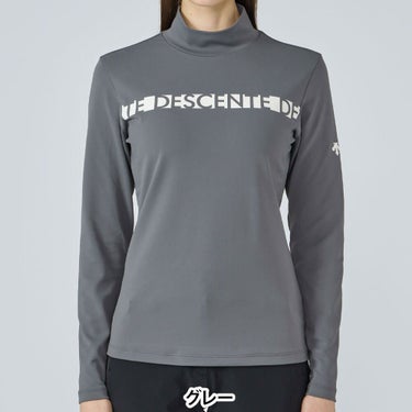 デサントゴルフ DESCENTE GOLF　レディース 防風 ベアスムース 長袖 モックネックシャツ DG5FLS52L　2025年モデル 詳細1 詳細2