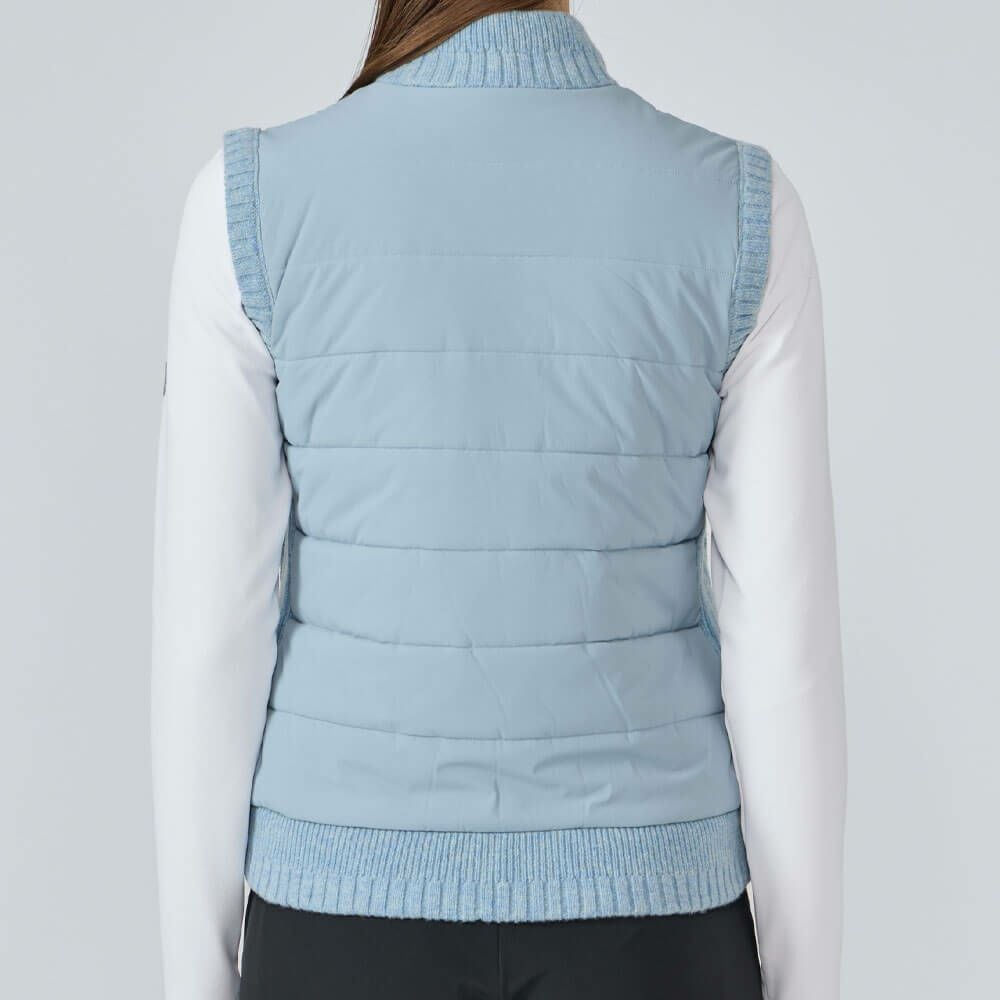 デサントゴルフ DESCENTE GOLF　レディース 防風 ニット ハイブリッド フルジップ 中わた ベスト DG5FVE50L　2025年モデル 詳細1 詳細3