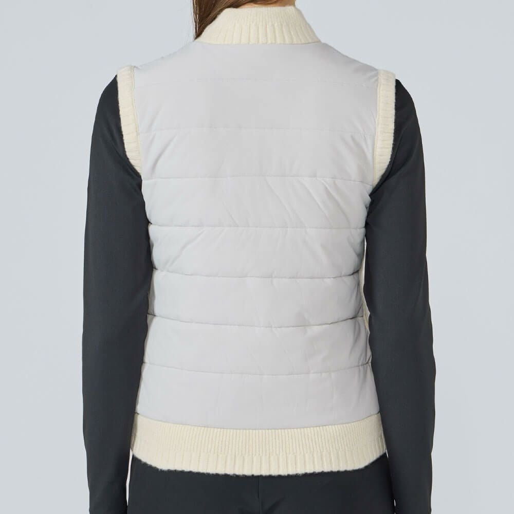 デサントゴルフ DESCENTE GOLF　レディース 防風 ニット ハイブリッド フルジップ 中わた ベスト DG5FVE50L　2025年モデル 詳細1 詳細5