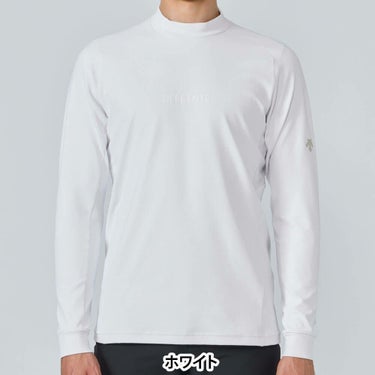 デサントゴルフ DESCENTE GOLF　メンズ 防風 裏起毛 ロゴプリント 長袖 モックネックシャツ DG5FLS04M　2025年モデル 詳細1 詳細4