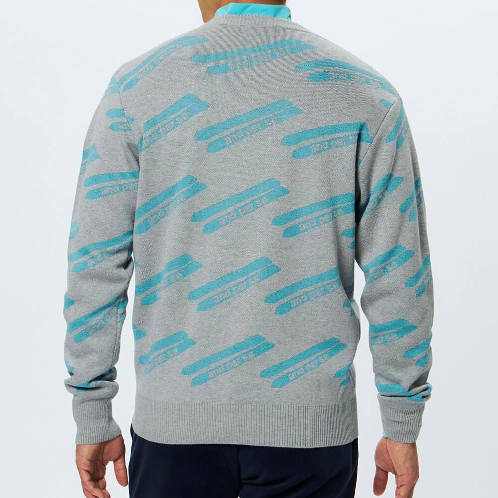 アンパスィ and per se　メンズ クレアニット ジャカード 長袖 クルーネック セーター AMF2325B7　2025年モデル 詳細1 詳細5