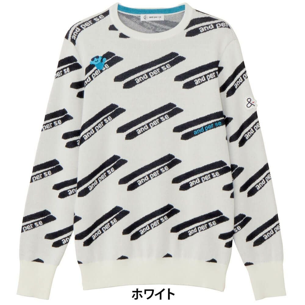 アンパスィ and per se　レディース クレアニット ジャカード 長袖 クルーネック セーター AFF2325B7　2025年モデル 詳細1 詳細2