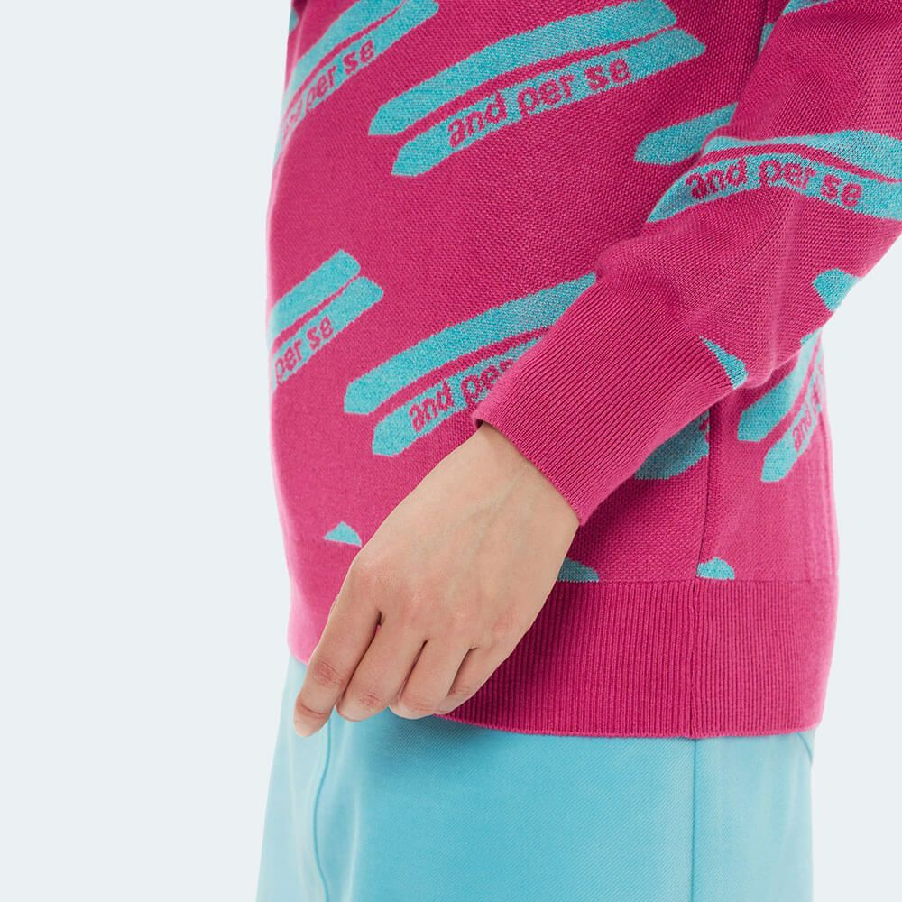 アンパスィ and per se　レディース クレアニット ジャカード 長袖 クルーネック セーター AFF2325B7　2025年モデル 詳細1 詳細9