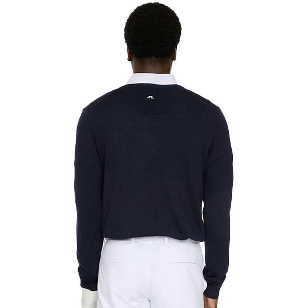 Jリンドバーグ J.LINDEBERG　メンズ メリノウール Vネック 長袖 セーター 071-14910 098 ネイビー　2025年モデル ネイビー 詳細2