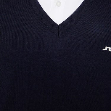 Jリンドバーグ J.LINDEBERG　メンズ メリノウール Vネック 長袖 セーター 071-14910 098 ネイビー　2025年モデル ネイビー 詳細3