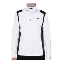 Jリンドバーグ J.LINDEBERG　メンズ ショルダーブリッジ ハーフジップ 長袖 ミッドレイヤー 071-34910 004 ホワイト　2025年モデル