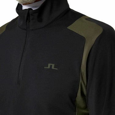 Jリンドバーグ J.LINDEBERG　メンズ ショルダーブリッジ ハーフジップ 長袖 ミッドレイヤー 071-34910 019 ブラック　2025年モデル ブラック 詳細3