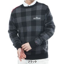 トミー ヒルフィガー ゴルフ　メンズ チェックジャガード 長袖 クルーネック セーター THMA571　2025年モデル