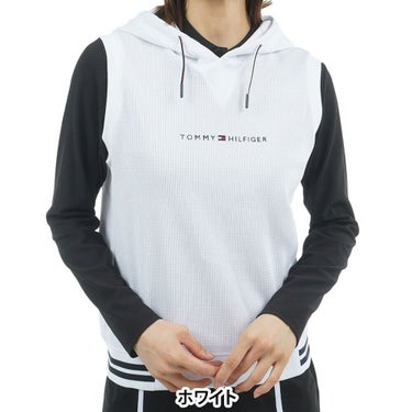 トミー ヒルフィガー ゴルフ　レディース ワッフル スウェット フーディー ベスト THLA551　2025年モデル 詳細1 詳細2