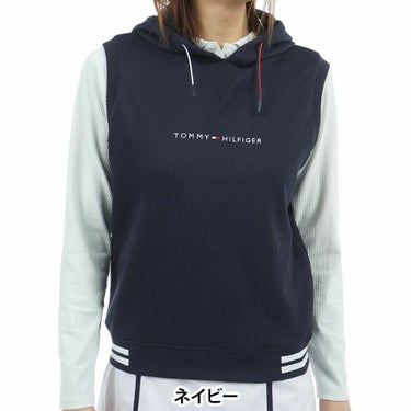 トミー ヒルフィガー ゴルフ　レディース ワッフル スウェット フーディー ベスト THLA551　2025年モデル 詳細1 詳細5