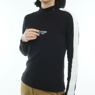 トミー ヒルフィガー ゴルフ　レディース ストレッチ 長袖 モックネック ライン シャツ THLA583　2025年モデル 詳細1 詳細4