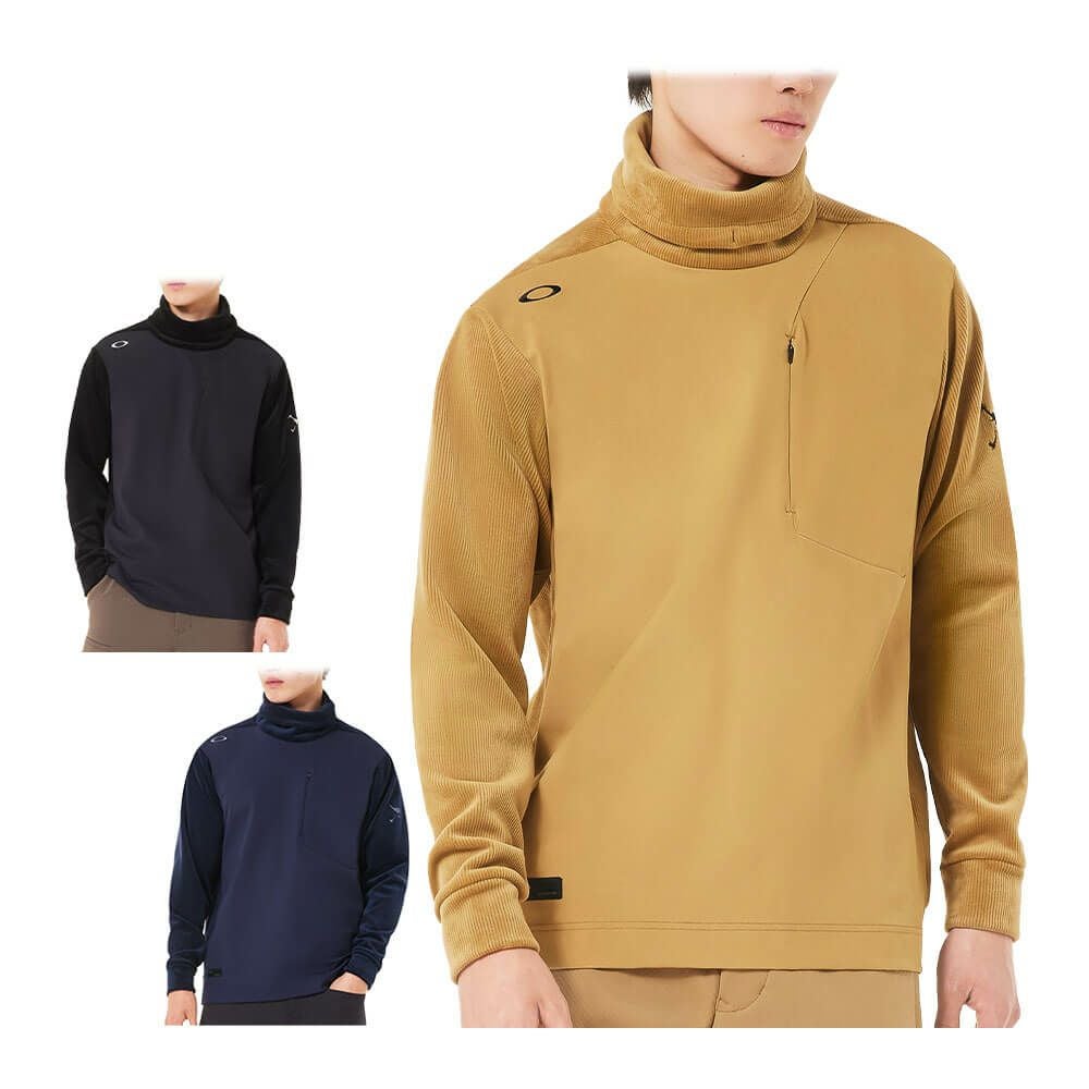オークリー OAKLEY　メンズ ロゴデザイン フリース 長袖 タートルネック シャツ FOA408142　2025年モデル 詳細1
