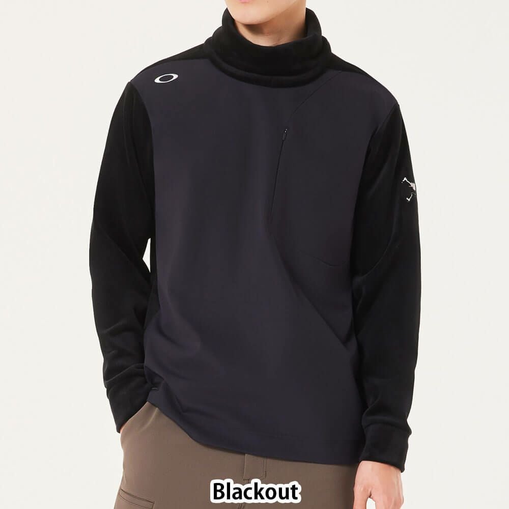 オークリー OAKLEY　メンズ ロゴデザイン フリース 長袖 タートルネック シャツ FOA408142　2025年モデル 詳細1 詳細2