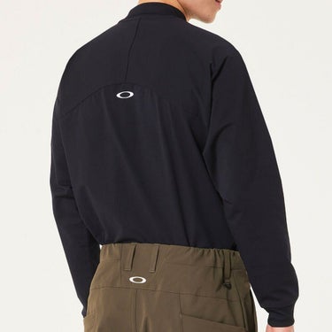 オークリー OAKLEY　メンズ ロゴ刺繍 ドビー柄 長袖 モックネック シャツ FOA408244　2025年モデル 詳細1 詳細3