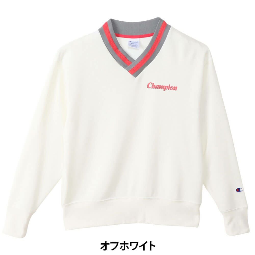 チャンピオンゴルフ ChampionGOLF　レディース 長袖 Vネック スウェット CW-CG002　2025年モデル 詳細1 詳細2