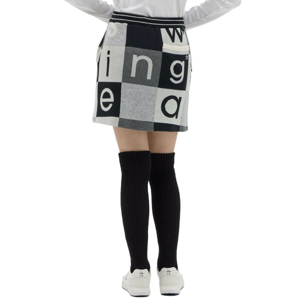 マンシングウェア Munsingwear　レディース ブロック柄 ニットスカート MG5FSK51L　2025年モデル 詳細1 詳細3