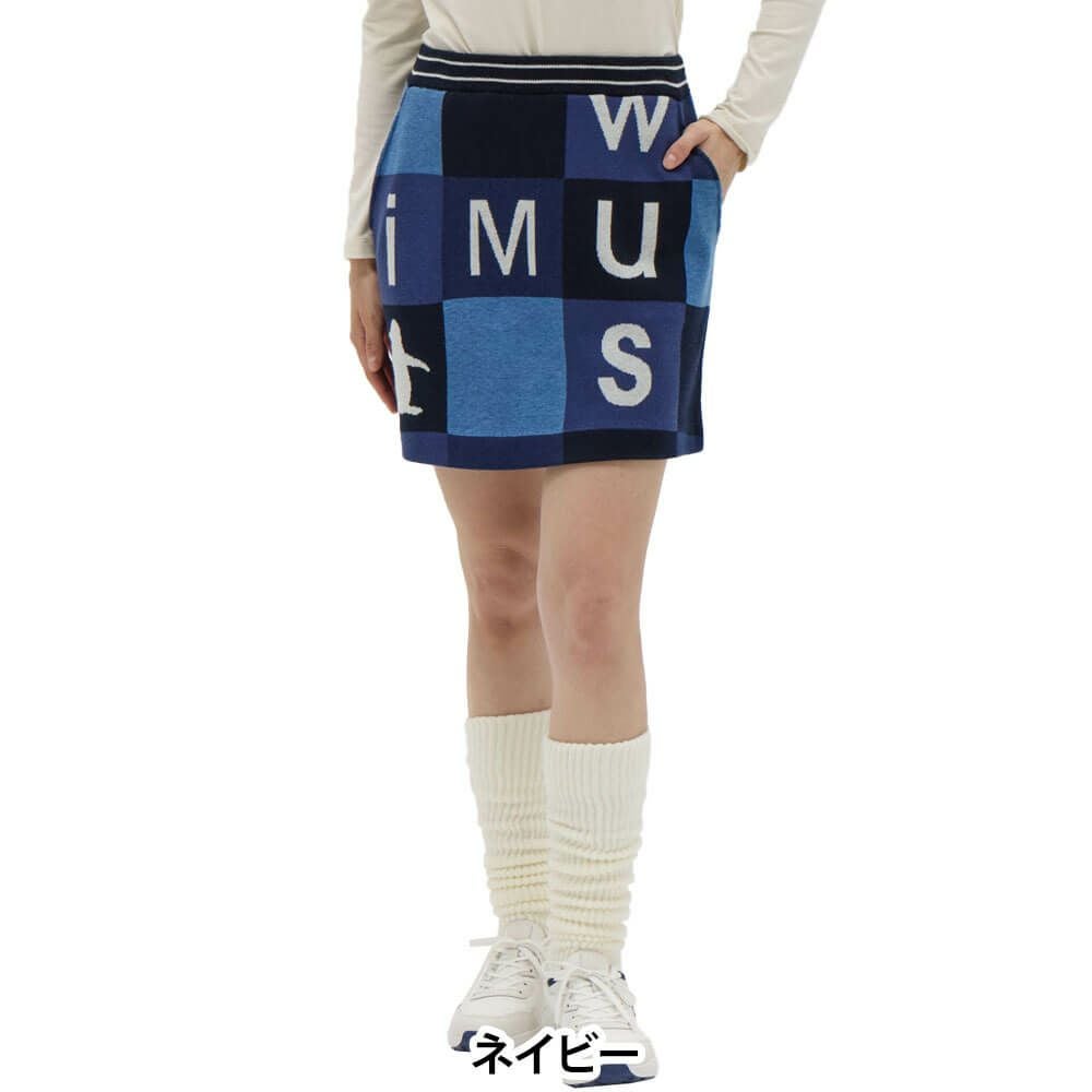 マンシングウェア Munsingwear　レディース ブロック柄 ニットスカート MG5FSK51L　2025年モデル 詳細1 詳細4
