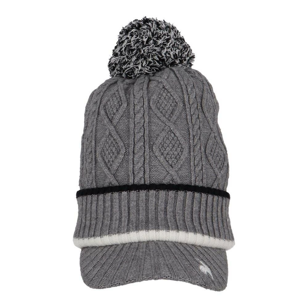 ルコック Le coq sportif　レディース ケーブル編み 庇付き ニットキャップ LG5FCP40L GY00 グレー　2025年モデル グレー