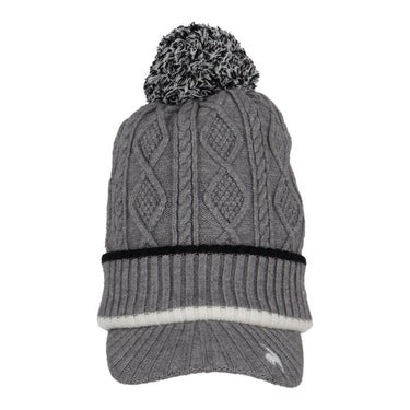 ルコック Le coq sportif　レディース ケーブル編み 庇付き ニットキャップ LG5FCP40L GY00 グレー　2025年モデル グレー