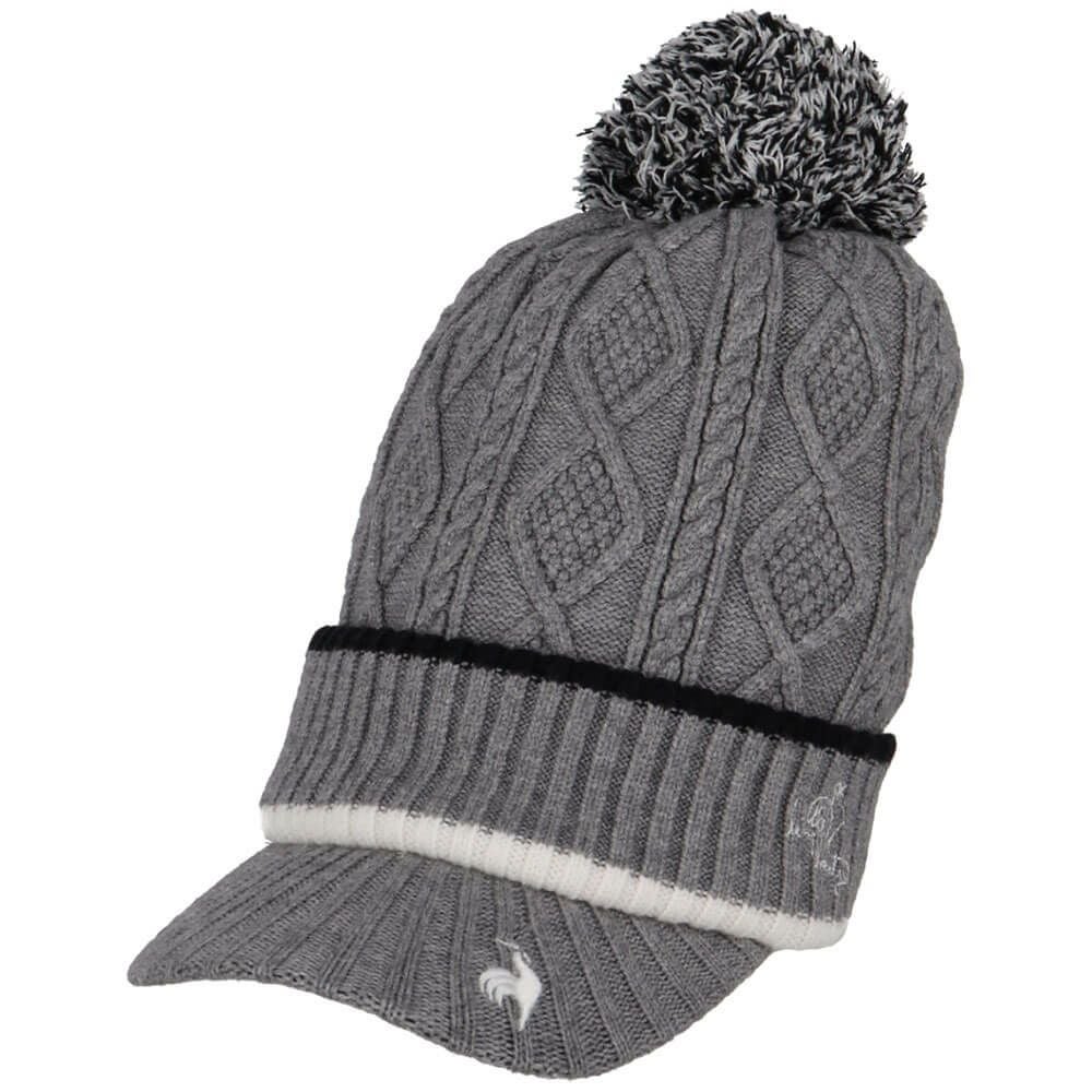 ルコック Le coq sportif　レディース ケーブル編み 庇付き ニットキャップ LG5FCP40L GY00 グレー　2025年モデル グレー 詳細2