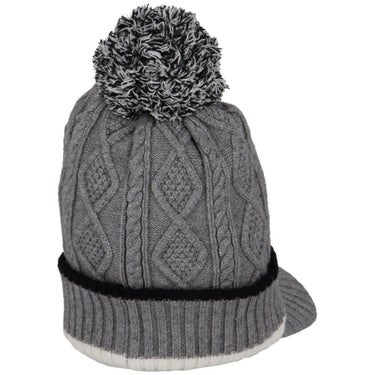 ルコック Le coq sportif　レディース ケーブル編み 庇付き ニットキャップ LG5FCP40L GY00 グレー　2025年モデル グレー 詳細3