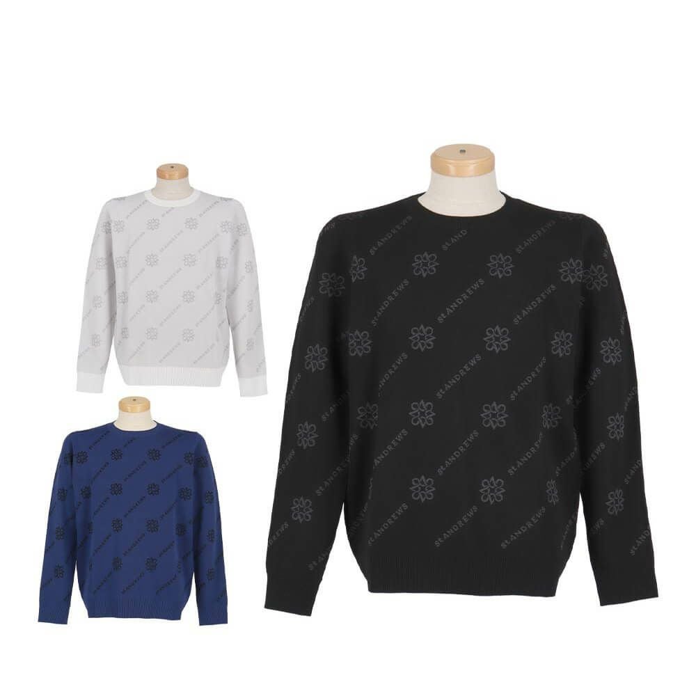 セントアンドリュース St ANDREWS　メンズ ロゴジャガード 長袖 クルーネック ニット プルオーバー 042-5270951　2025年モデル 詳細1