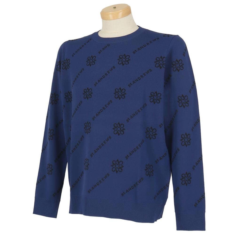 セントアンドリュース St ANDREWS　メンズ ロゴジャガード 長袖 クルーネック ニット プルオーバー 042-5270951　2025年モデル 詳細1 詳細13