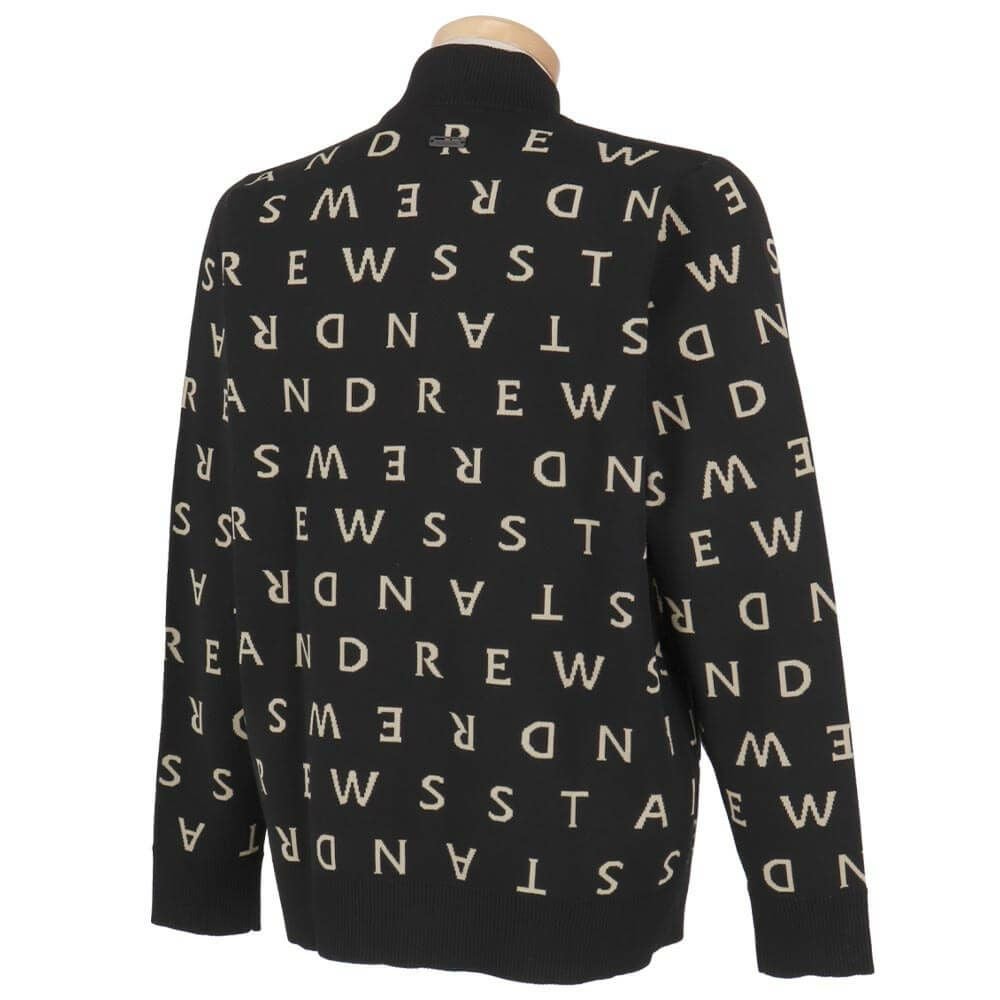 セントアンドリュース St ANDREWS　メンズ ロゴジャガード 長袖 フルジップ ニット 042-5272053　2025年モデル 詳細1 詳細3