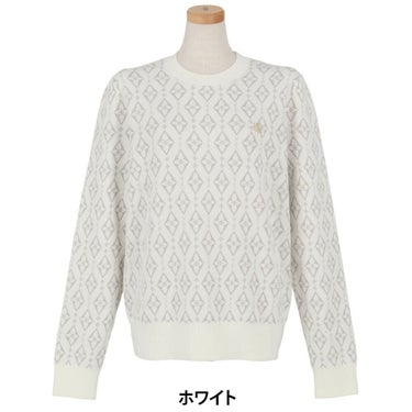 セントアンドリュース St ANDREWS　レディース ダイヤロゴジャガード 長袖 クルーネック ニット プルオーバー 043-5270154　2025年モデル 詳細1 詳細5