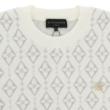 セントアンドリュース St ANDREWS　レディース ダイヤロゴジャガード 長袖 クルーネック ニット プルオーバー 043-5270154　2025年モデル 詳細1 詳細8
