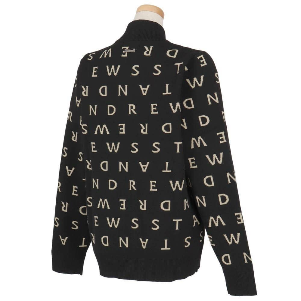 セントアンドリュース St ANDREWS　レディース ロゴジャガード 長袖 フルジップ ニット 043-5272054　2025年モデル 詳細1 詳細3