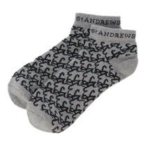 セントアンドリュース St ANDREWS　メンズ ロゴジャガード アンクルソックス 042-5286851 020 杢グレー　2025年モデル