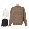 ニューバランスゴルフ　メンズ グレンチェック柄 長袖 モックネック ニット プルオーバー 012-5270007　2025年モデル