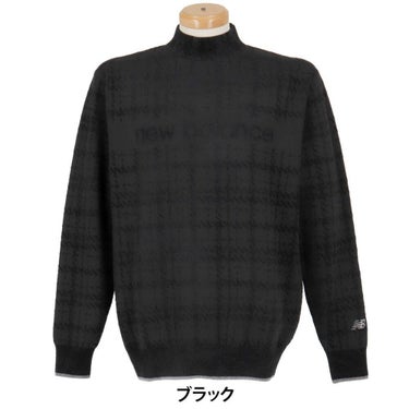 ニューバランスゴルフ　メンズ グレンチェック柄 長袖 モックネック ニット プルオーバー 012-5270007　2025年モデル 詳細2