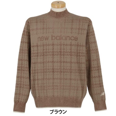 ニューバランスゴルフ　メンズ グレンチェック柄 長袖 モックネック ニット プルオーバー 012-5270007　2025年モデル 詳細8