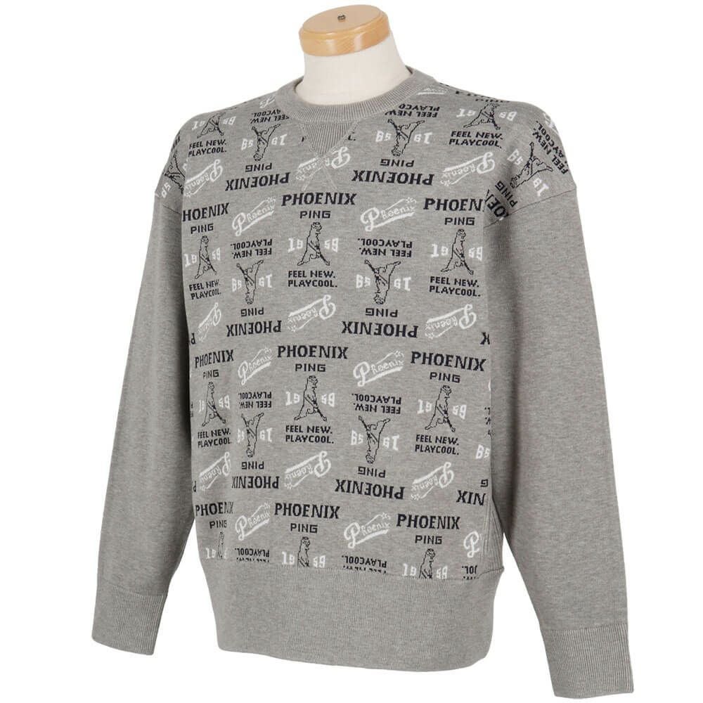 ピン PING　メンズ ジャカード 長袖 クルーネック ニット プルオーバー 621-5270002　2025年モデル 詳細1 詳細4