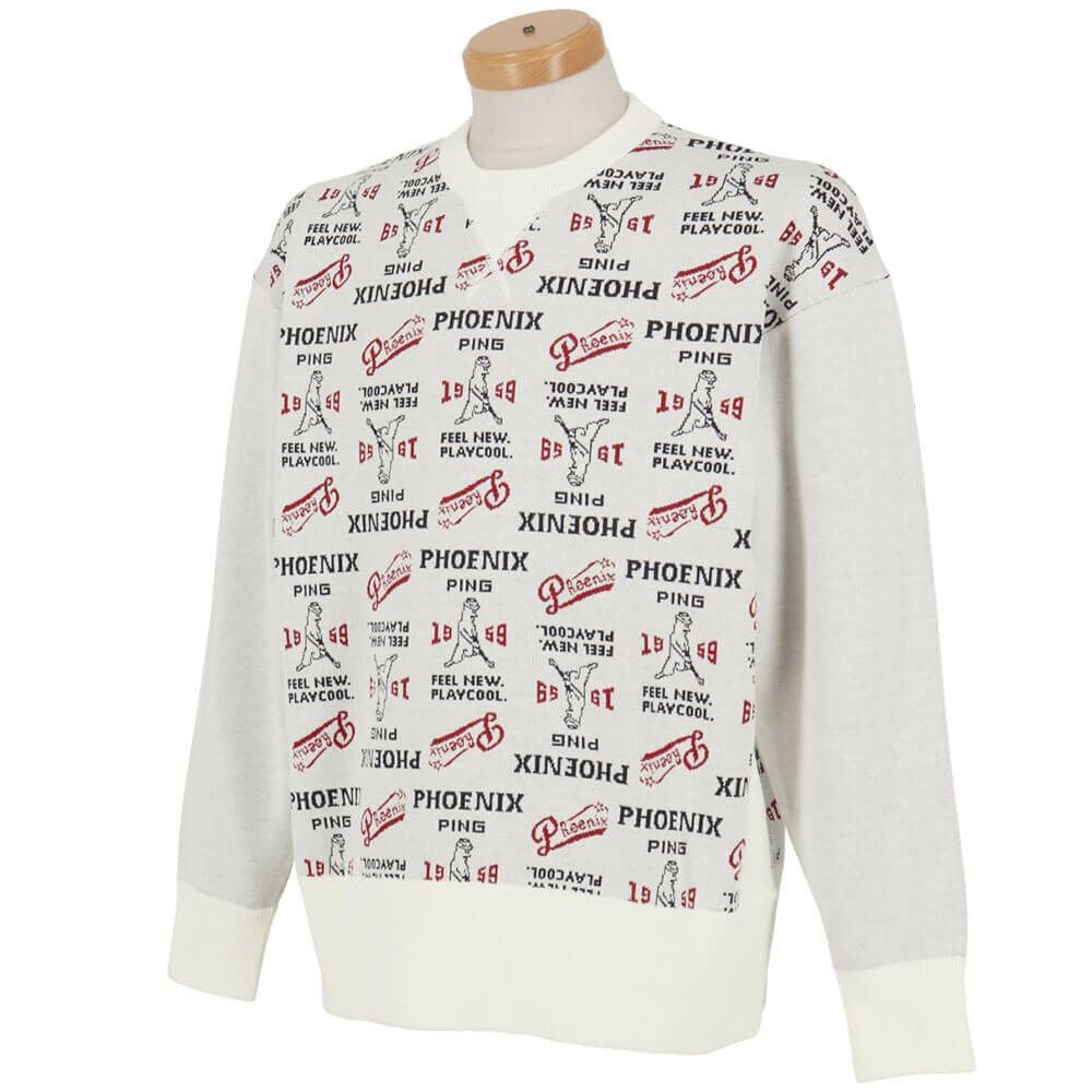 ピン PING　メンズ ジャカード 長袖 クルーネック ニット プルオーバー 621-5270002　2025年モデル 詳細1 詳細7