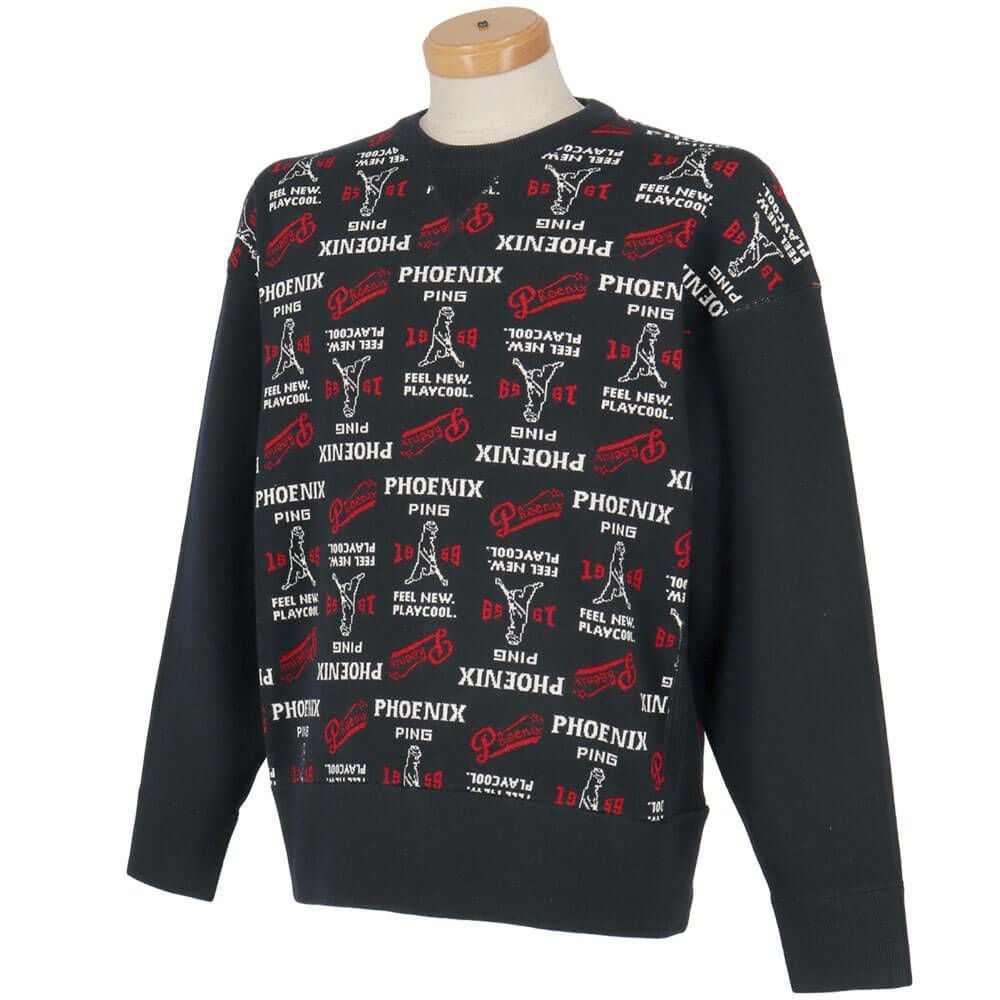 ピン PING　メンズ ジャカード 長袖 クルーネック ニット プルオーバー 621-5270002　2025年モデル 詳細1 詳細13