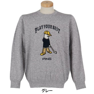 ピン PING　メンズ Mr.PING ジャカード 長袖 クルーネック ニット プルオーバー 621-5270902　2025年モデル 詳細1 詳細2
