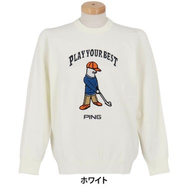 ピン PING　メンズ Mr.PING ジャカード 長袖 クルーネック ニット プルオーバー 621-5270902　2025年モデル 詳細1 詳細5