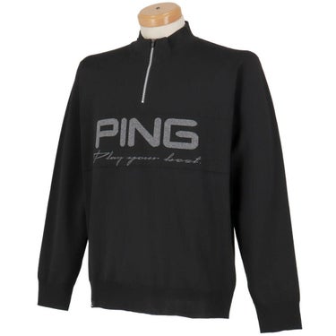 ピン PING　メンズ ハーフジップ 長袖 ハイネック ジャガード ニット 621-5275900　2025年モデル 詳細1 詳細4