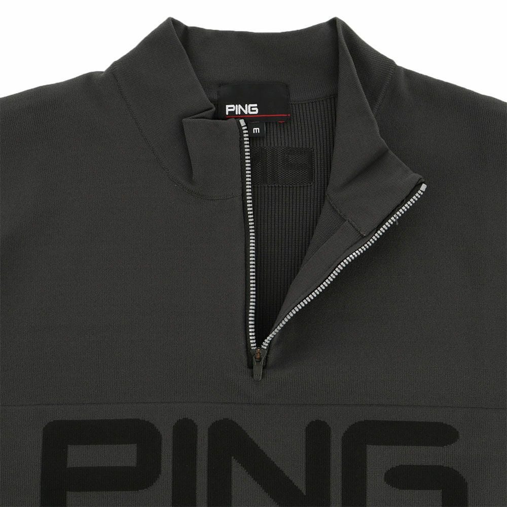 ピン PING メンズ ハーフジップ 長袖 ハイネック ジャガード ニット