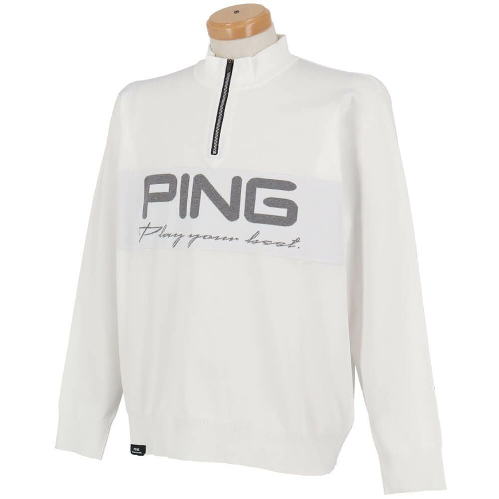 新品 PING ハーフジップハイネックジャガードニット ピン PING メンズ ハーフジップ 長袖 ハイネック ジャガード ニット